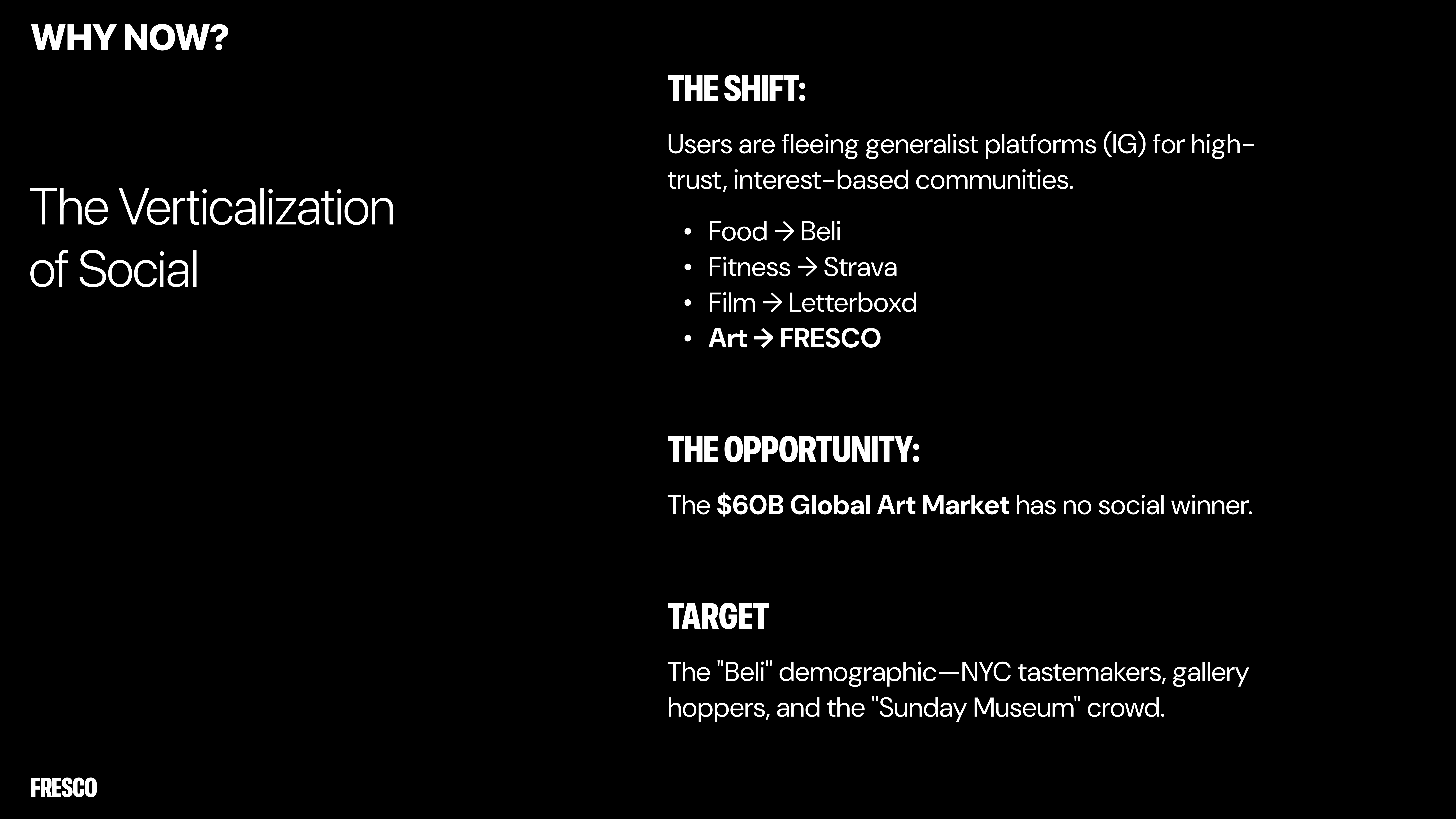 Fresco pitch deck mobile experience slide